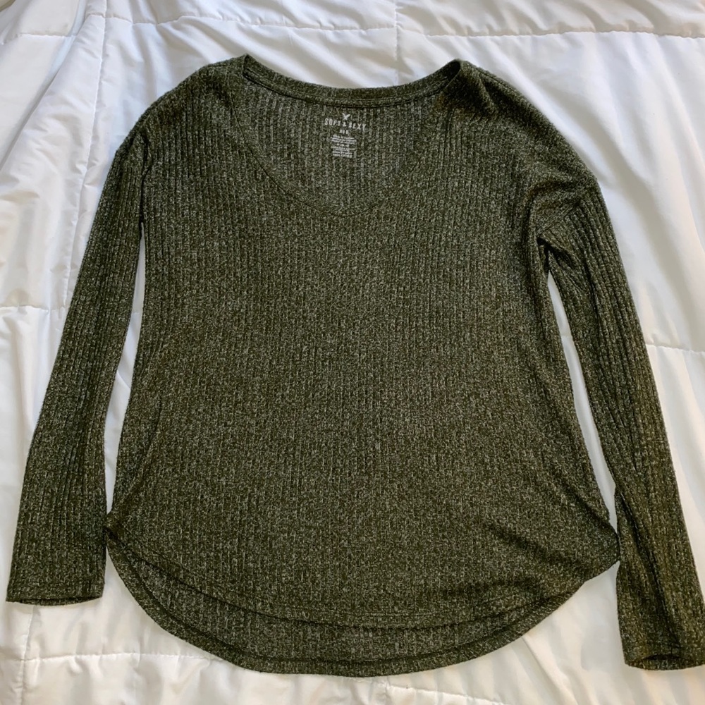green sweater